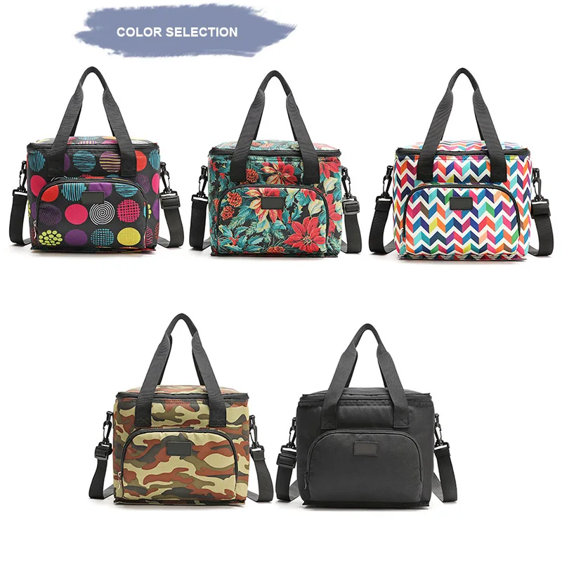 

2018 New Fashion Lunch Insulated Bag Handbag Oxford Cloth Printing Double Layer Portable For Picnic Travel BS88