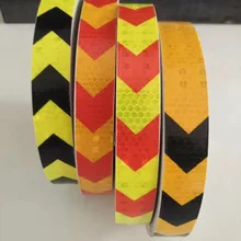 Yemingduo 5 см* 45,7 м стрелка направляющая Самоклеющиеся Светоотражающие Предупреждение ПВХ лента для дорожного Rraffic строительной площадки