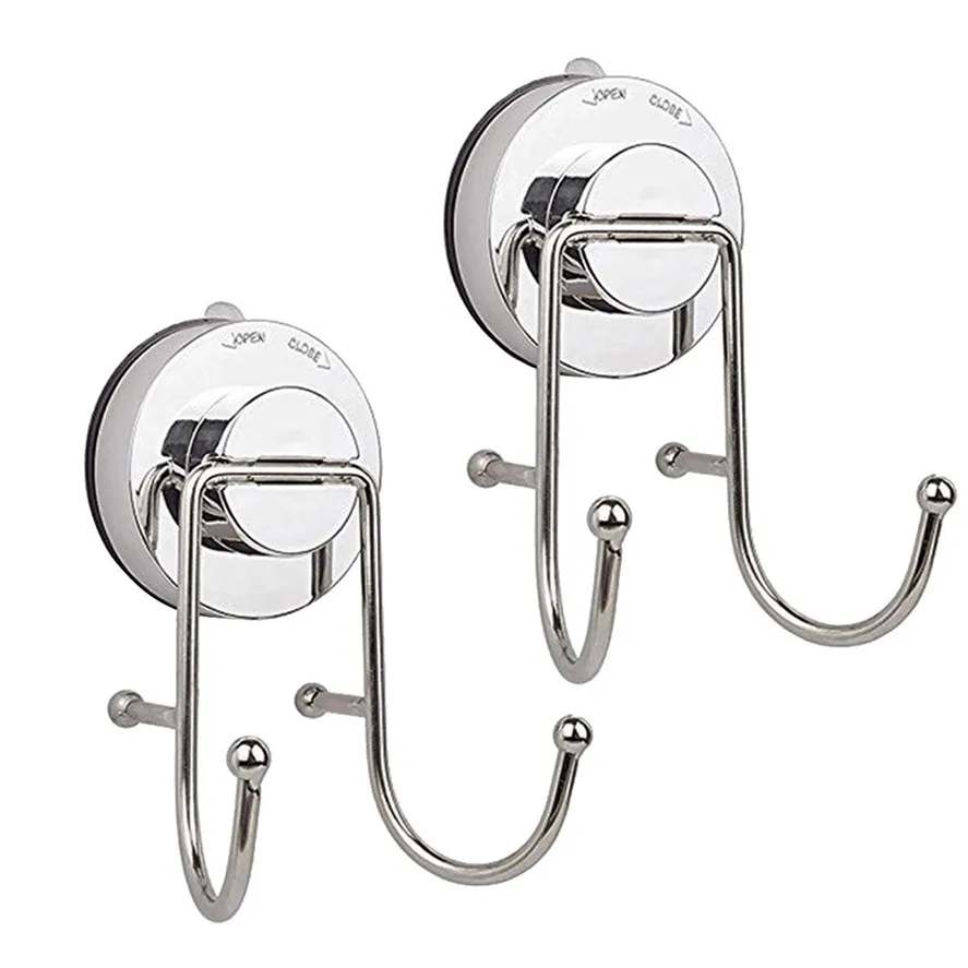 

New Bathroom Towel Hanger 2PCS Vacuum Suction Cup Hook Holder Bathroom Organizer Kitchen Towel Hanger Storage Hook 0501#30