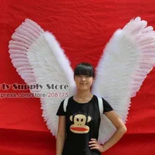 Высококачественные взрослые сексуальные Крылья Ангела из перьев вечерние реквизиты для Хэллоуина для мероприятий на заказ белые черные Большие волшебные крылья EMS