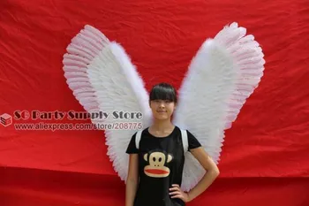 

High quality adults Sexy Angel feather wings Party Halloween Event props Custom white black large fairy wings EMS Free shipping