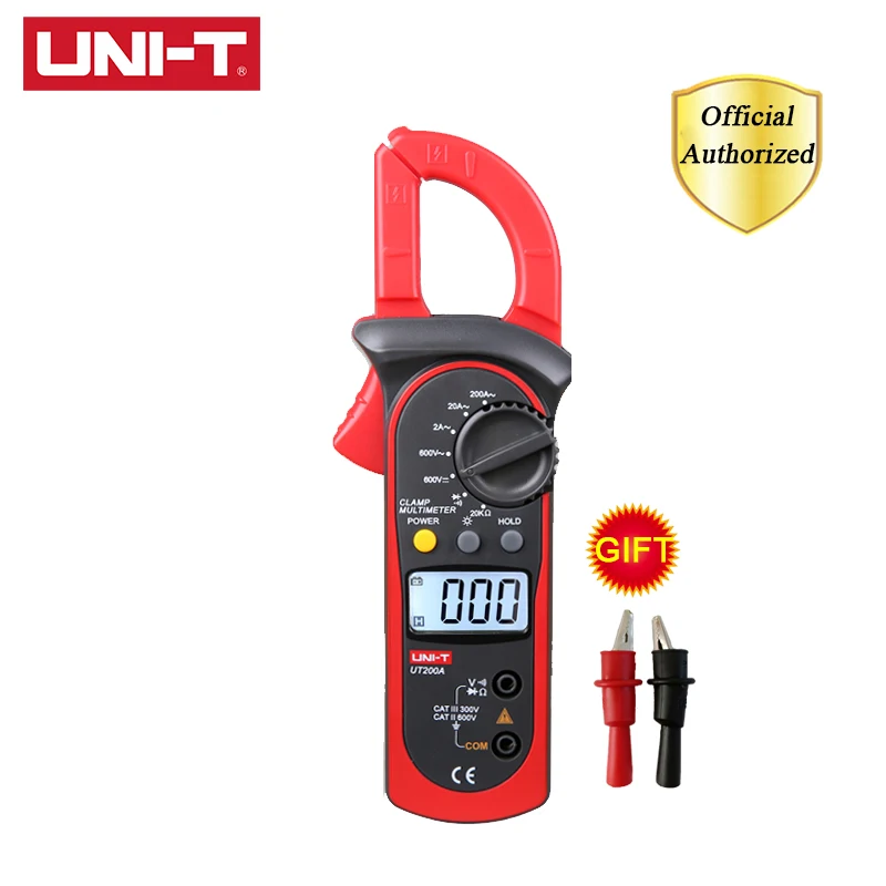 UNI-T UT200A цифровой клещи мультиметр ток AC/DC тестер сопротивления напряжения Ом DMM