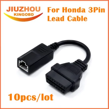 

10pcs/Lot 2016 Top selling OBD Adaptor for Honda 3Pin 3 pin OBD OBD2 Lead Diagnostic cable
