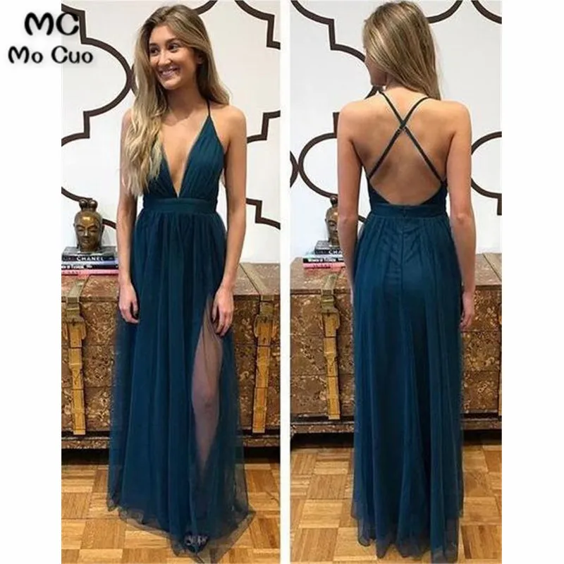 Deep V-neck Sexy Long Prom Dress Custom Made Formal Dress Fashion Winter Dance Dress