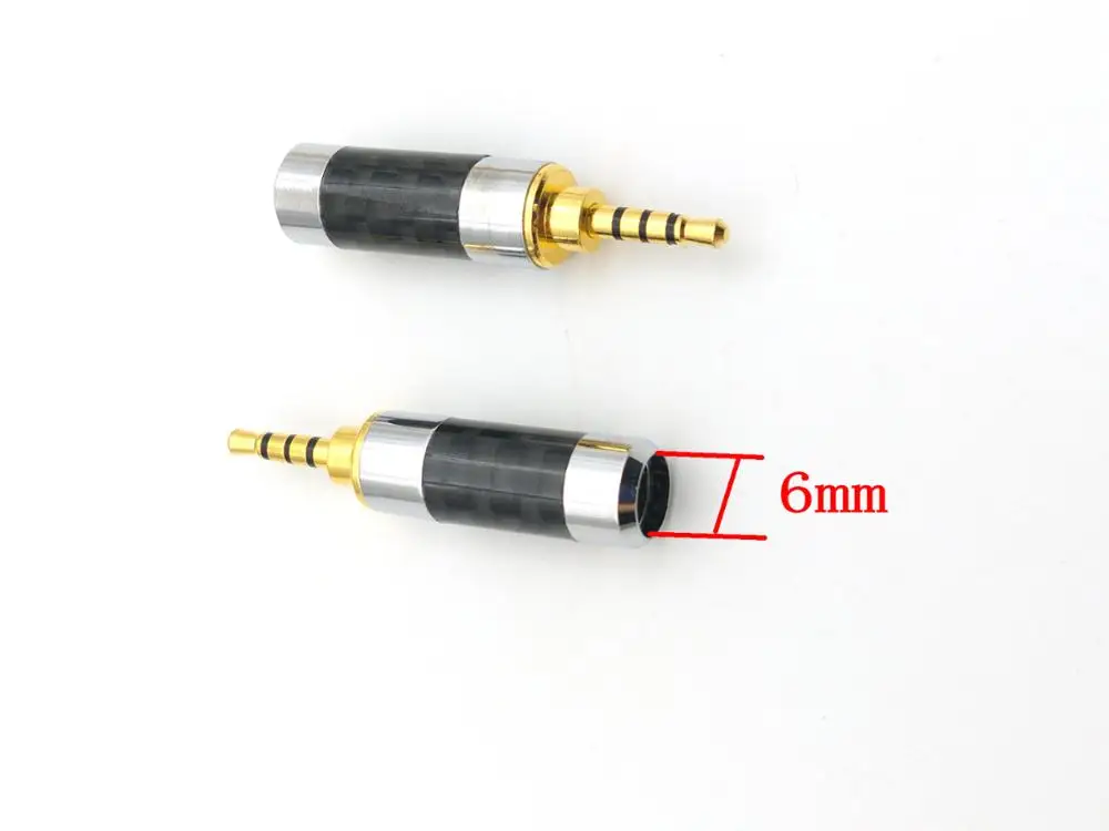 

50pcs Copper Rhodium Plated Carbon Fiber 2.5mm 4 Pole Stereo Plug soldering