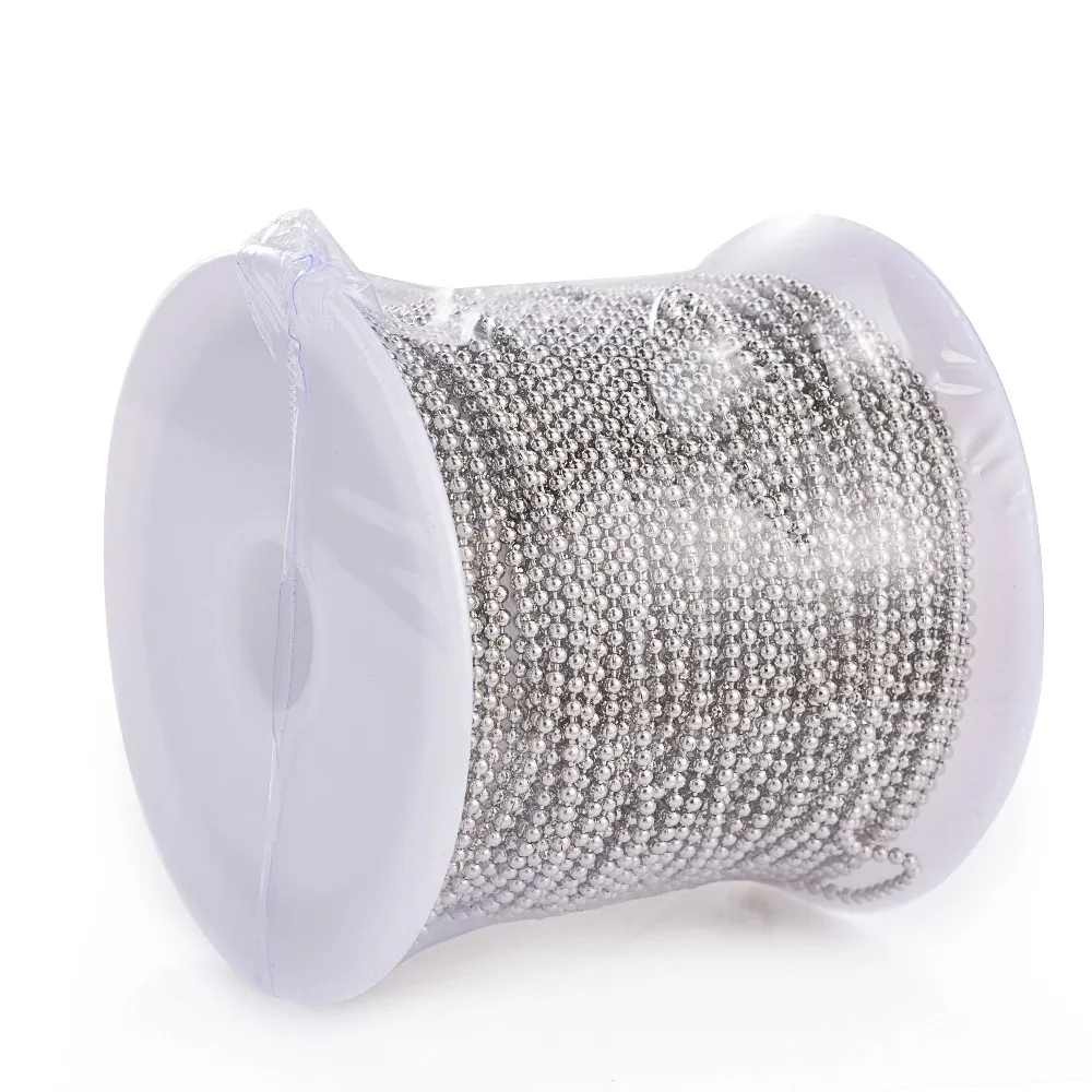 

10m/Lot Silver Color Beads Chain Findings with DIY Filigree Mens Necklace Jewelry Findings