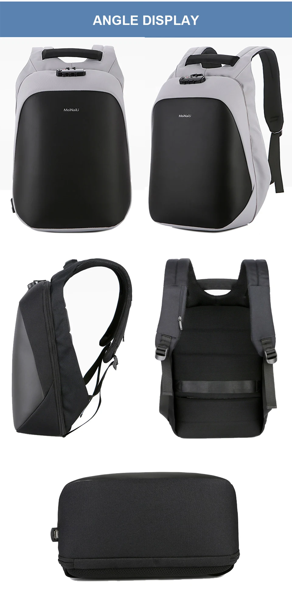 Men Backpack Anti Theft Backpacks Laptop 17 Inch 15.6 Male Back Pack Business Waterproof Bagpack USB Charging Travel Backpacking (7)
