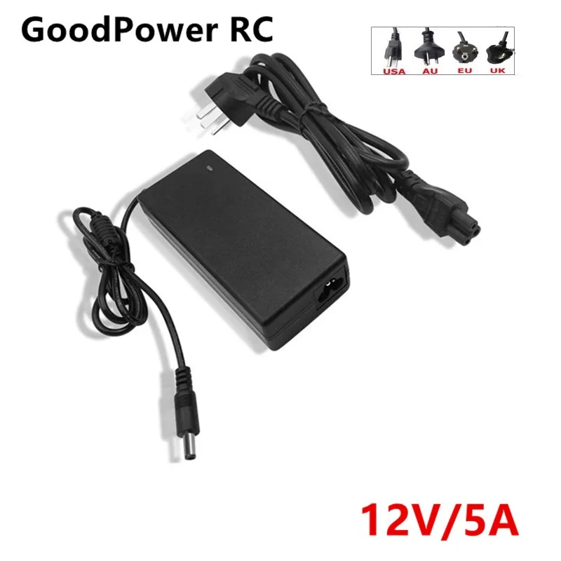 

1pcs AC Converter Adapter DC 12V 5A For Imax B5 B6 Balancer Charger AC Power Adapter Supply Easy Plug LED Wholesae