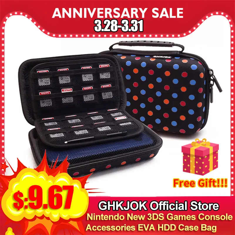 

EVA Electronic Storage Bag Case Protective Travel Carrying Case Cover For HDD SSD USB Data Cable 3DS XL/ 3DS XL Game Consoles