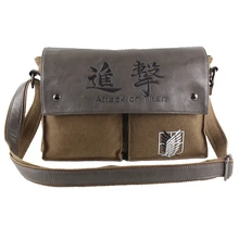 Сумки-мессенджеры из парусины Attack on Titan мужская сумка через плечо Студенческая сумка Косплей сумки через плечо книжный рюкзак школьный кошелек