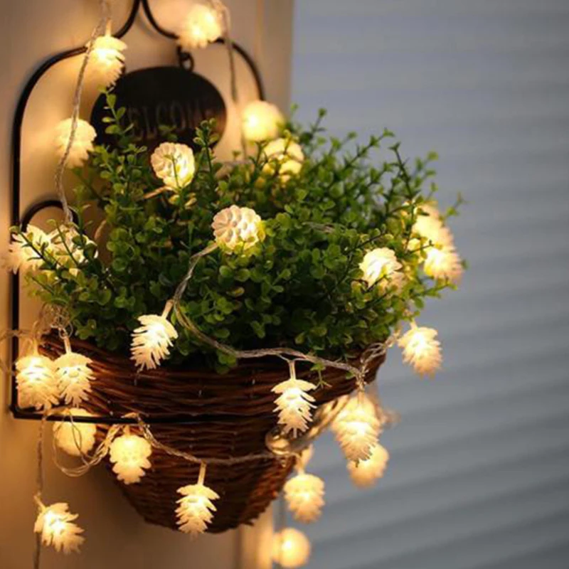 

3M 20Head Pine Cone LED String Light For Tree Christmas Ornaments New Year Xmas DIY LED Lights Christmas Decoration For Home