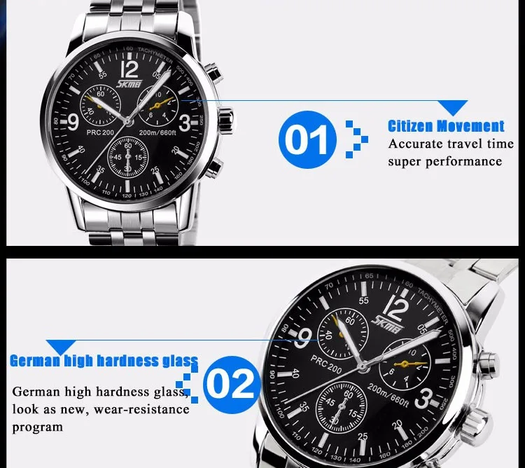 SKMEI Модные мужские кварцевые часы из полной стали мужские деловые часы водонепроницаемые мужские наручные часы Montre homme Relógio homem часы 9070