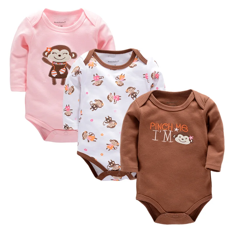 BABY Bodysuits 3PCS 100Cotton Infant Body Long Sleeve Clothing Similar