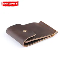 Мужской кошелек ручной работы мужской кожа дикой лошади кошелек женский простой папка для документов выпускные кошельки для подарка