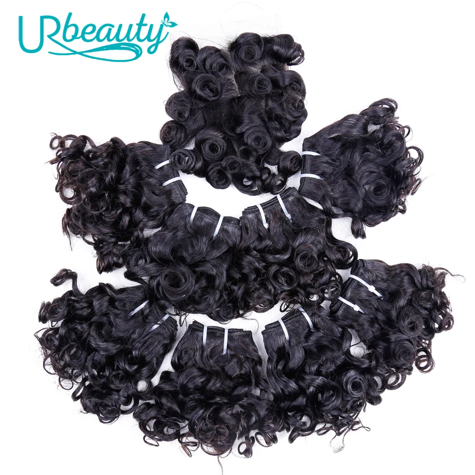 

brazilian hair weave bundles human hair bundles with closure wavy 8 bundles with closure 100% human hair UR Beauty Remy hair