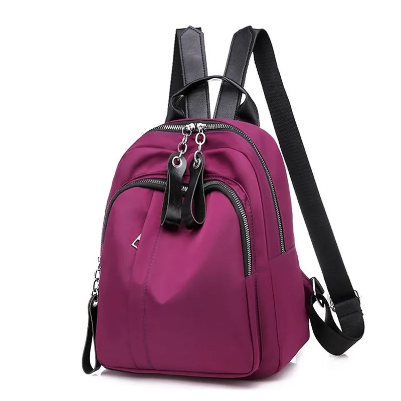 

Solid Backpack Water Proof Nylon Leisure Or Travel Bag For Women Lightweight Llarge Capacity Package Rural style Shoulder Bag