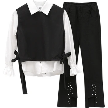 

Kids Toddler Girl Spring Tops Black Vest +Pants 2PCS/Set Baby Girl Outfit Casual Suits Girl Tracksuit Autumn Children Clothes