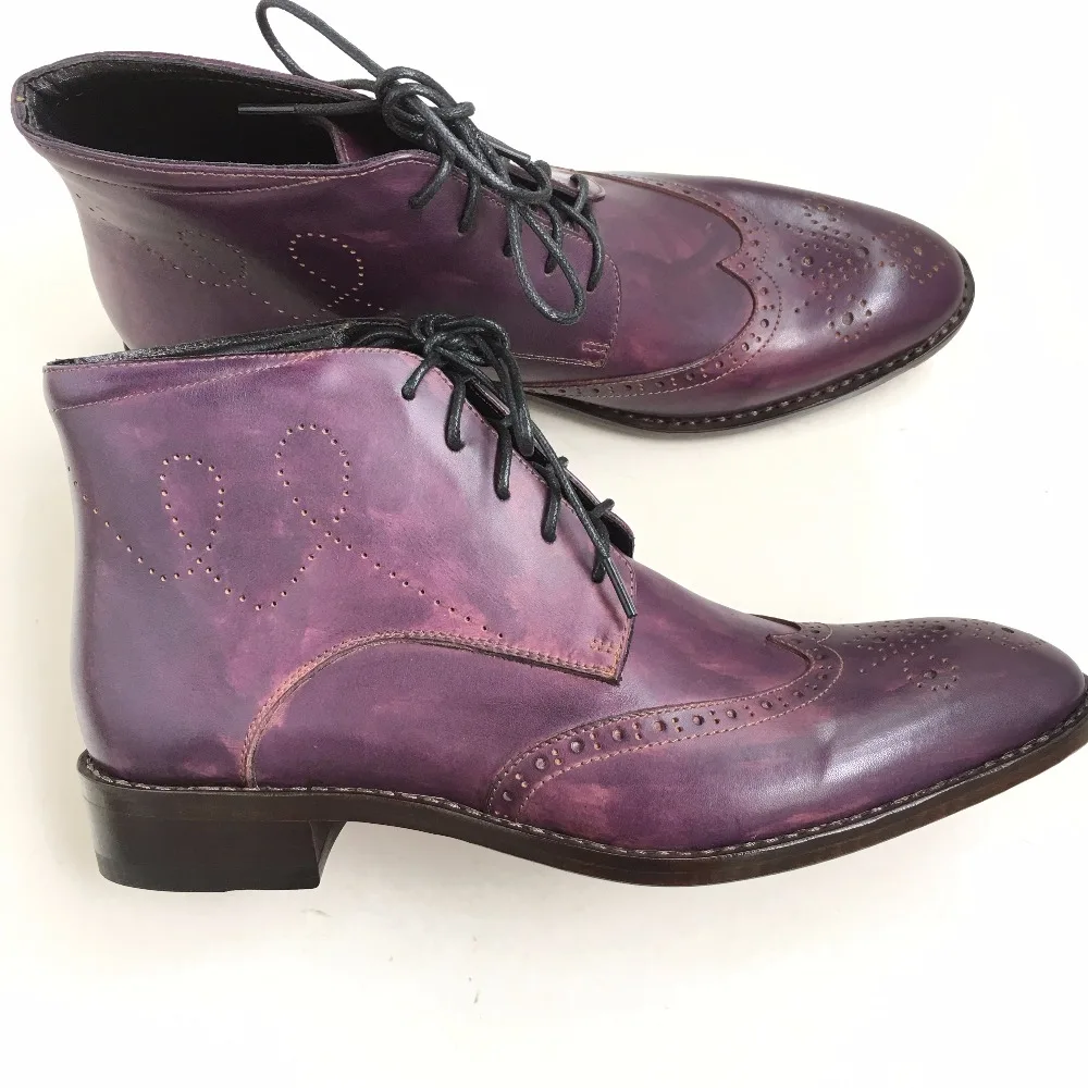 mens purple dress boots