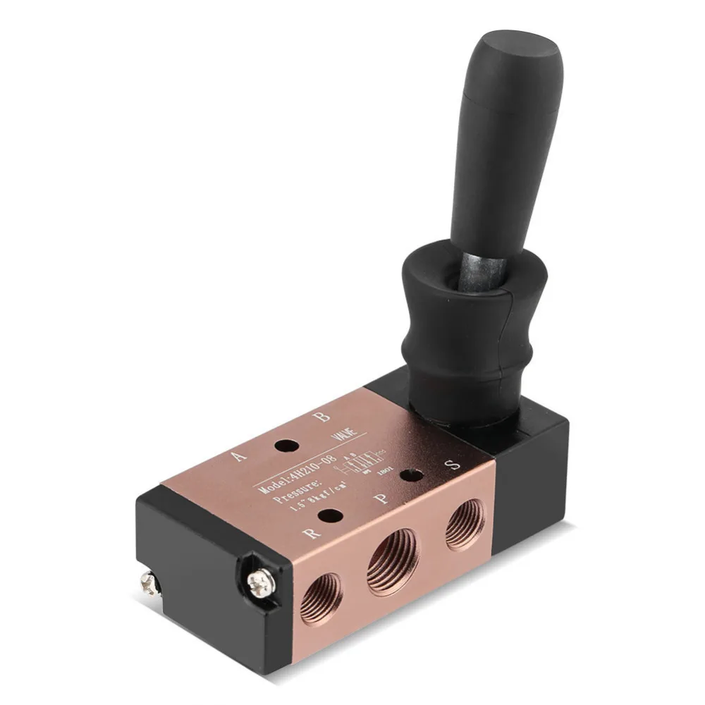 Алюминиевый ручной нажимной клапан ручной Пневматический воздушный клапан 5 портов 2 Позиции 1/" ручной клапан
