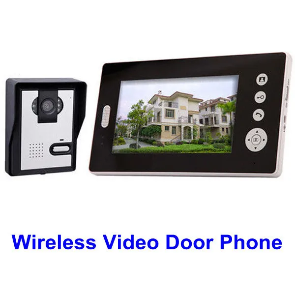 7"LCD Monitor 2.4GHz Button Wireless Video Door Phone Doorbell