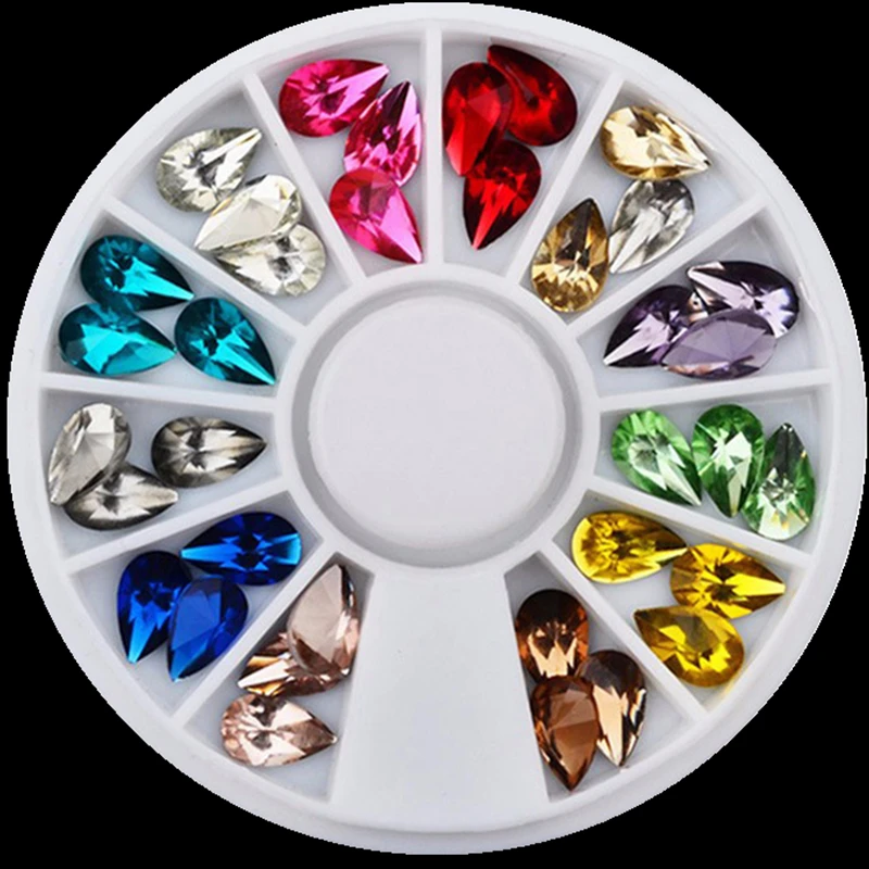 

DIY Glitter Nail Art Rhinestones 3d Design Mix Colors Acrylic UV Gel Nail Tips Gems Decoration Nail Accessories