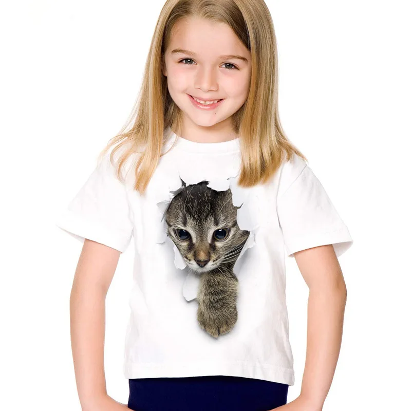 2017 fashion summer cute children brand clothing for kids girl short sleeve print 3d cat t shirts tops baby clothes HTB1alPGSFXXXXbKXpXXq6xXFXXXu - 2017 fashion summer cute children brand clothing for kids girl short sleeve print 3d cat t shirts tops baby clothes