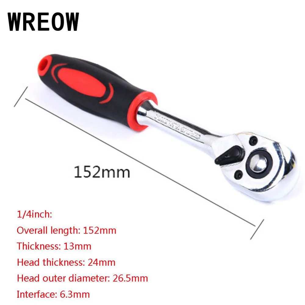 1/4Inch 24 Teeth High Torque Ratchet Wrench for Socket Quick Release