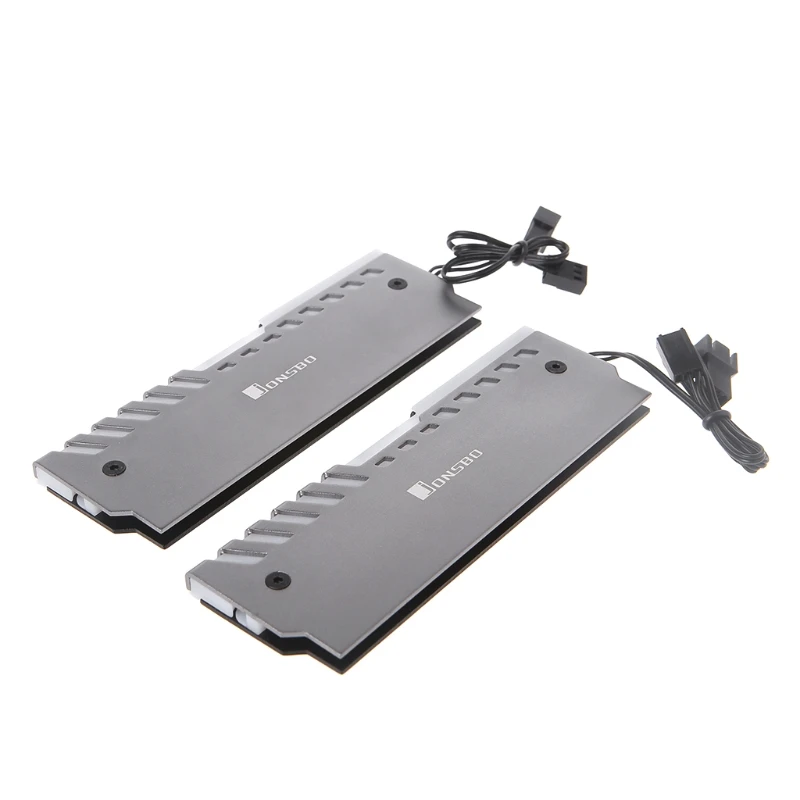 2pcs Memory Heat Sink RAM Cooling Vest Automatic Color Light Radiator Aluminum 5