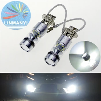 

2PCS H3 100W led car fog lamp super bright white Halogen Bulb car Fog Lamp DC 12V 6500K H3 100W signals Lamp Auto Light Source