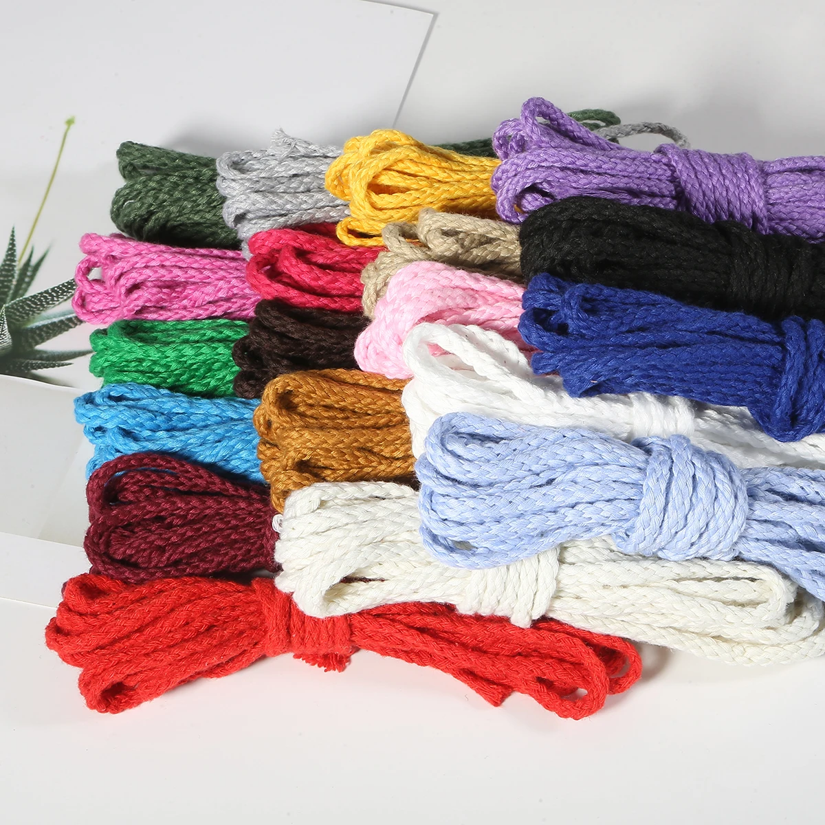 

6mm Cotton Cord Eco-Friendly Twisted Rope High Tenacity Thread DIY Textile Craft Woven String jewelry Decoration Touw 5yards/lot