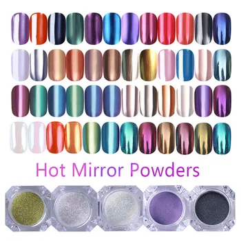 

Hot Mirror Effect Nail Glitter Powder 1g Gold Blue Purple Dust 30 Colors Available Nail Art Chrome Pigment