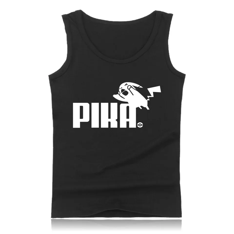 

LUCKYFRIDAYF PIKA in Pokemon Go Tank Tops Men Women Summer Clothes with Pika Pocket Monster Casual Sleeveless Funny Game