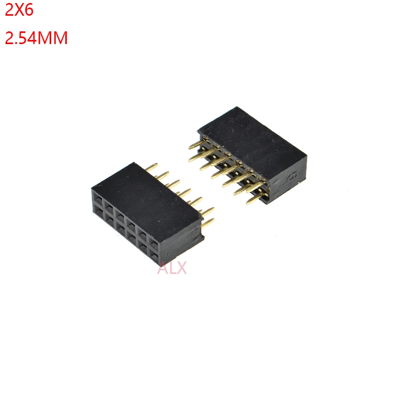 

50PCS 2X6 PIN Double row Straight FEMALE PIN HEADER 2.54MM PITCH Strip Connector Socket 2*6 6p 6PIN 6 PIN FOR PCB BOARD