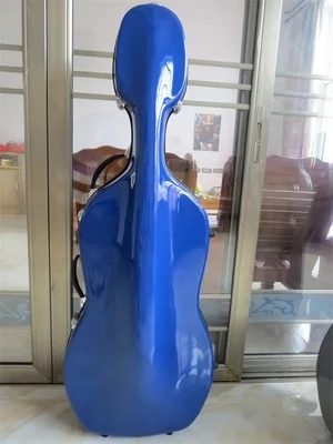 

Great 4/4 blue fiberglass cello hard case w/wheells