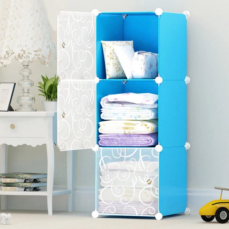 2017 Children s Wardrobe Bold Reinforcement Assembly font b Closet b font Organizer Simple Resin Wardrobe