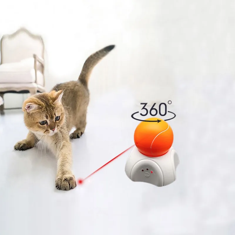 

Funny Pet Toy Automatic Adjustable Mode Light Pointe Detachable Tennis Ball And Holder Interactive Laser Cat Toy