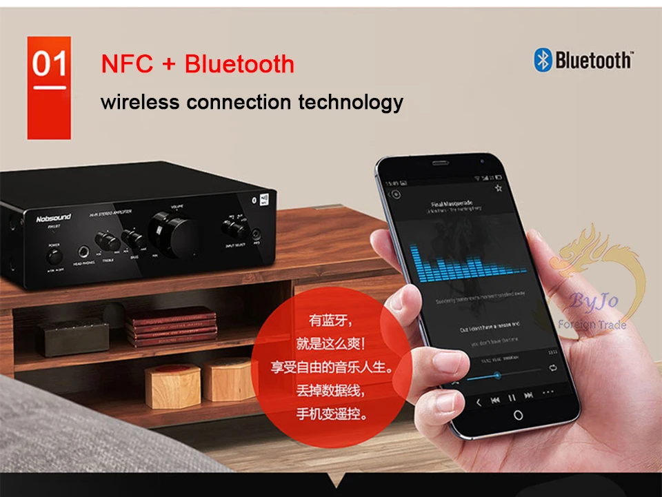 Усилитель Nobsound PM1 hifi bluetooth NFC 20 Вт + BT или без две версии усилитель мощности 220