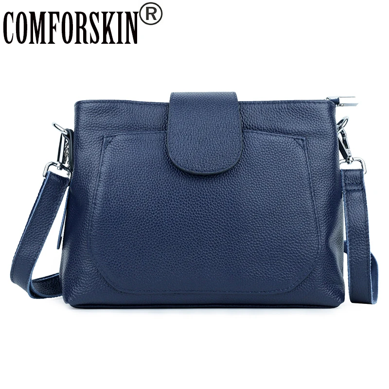 

COFORSKIN Brand Guaranteed 100% Genuine Leather European and American Women's Bag Brand Design Cover Style Ladies Messenger Bag