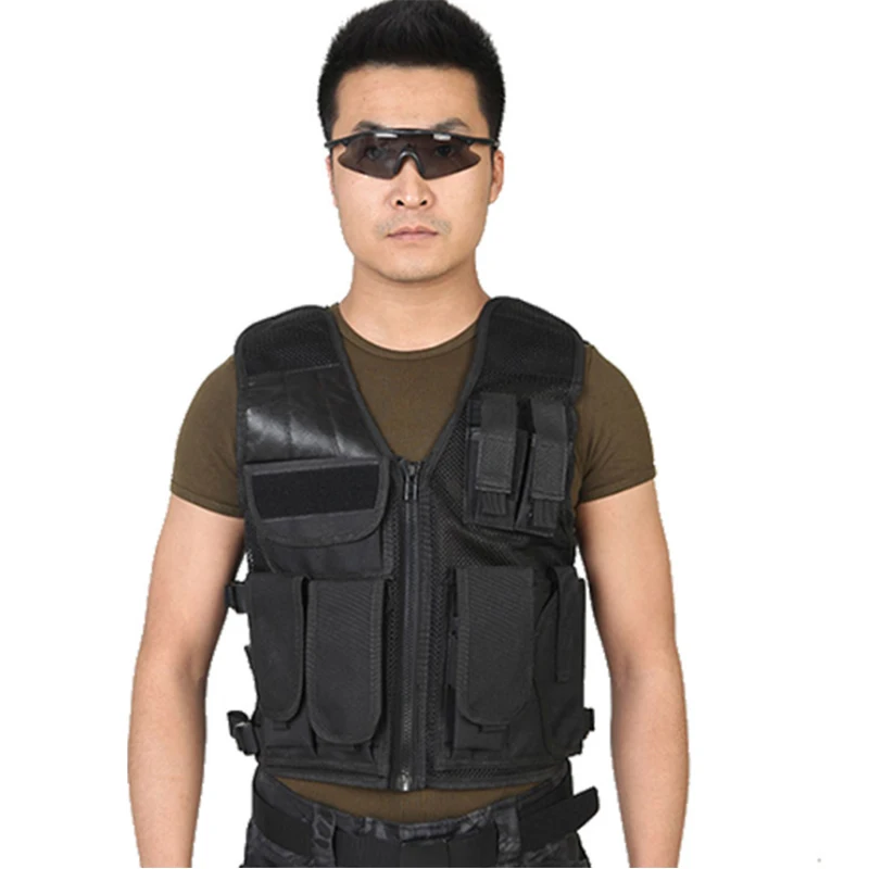 Tactical Vests Mens Army Military Multi pocket Adjustable Vest Clothing ...