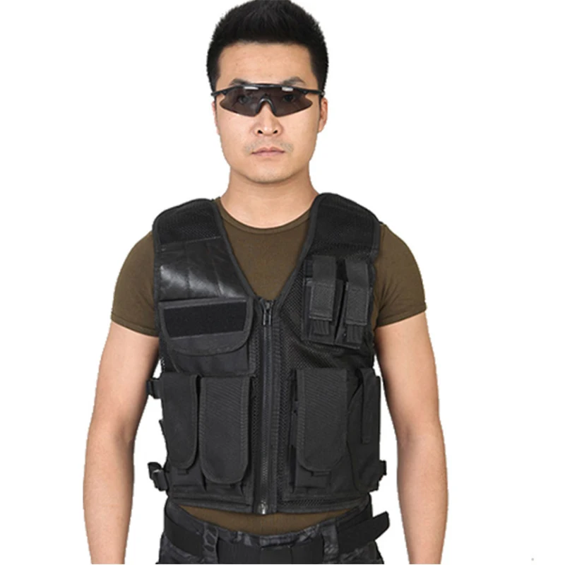 Tactical Vests Mens Army Military Multi pocket Adjustable Vest Clothing