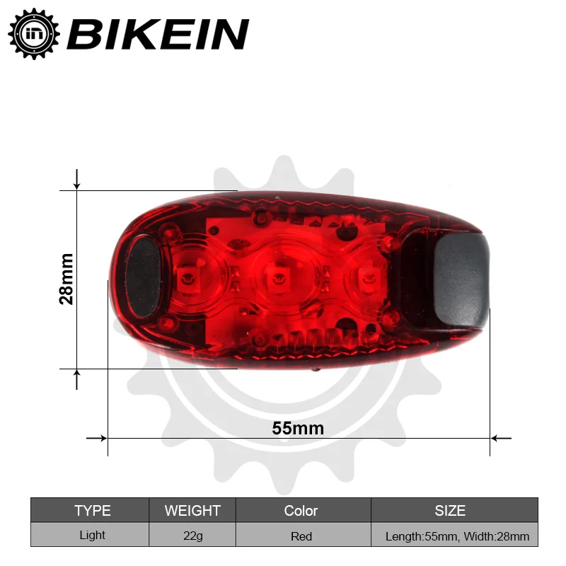 BIKEIN, лампа для ночной езды на горном велосипеде, 3 светодиодный защитный шлем, вспышка, светильник, подседельный штырь, задний светильник, CR2032, Аксессуары для велосипеда
