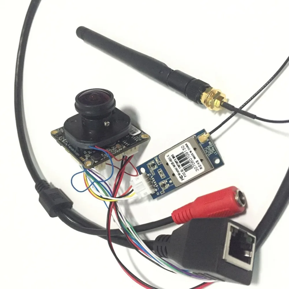 Mini HD WiFi 720P IP Network Wide Angle 1.8mm Lens H.264 Onvif P2P 180 Degrees Board Camera