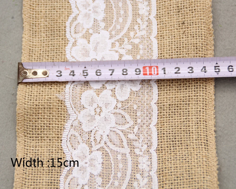 Flash Deal Naturally Elegant Burlap Lace Chair Sashes Jute Chair Tie Bow For Rustic Wedding Party Event Decoration 6