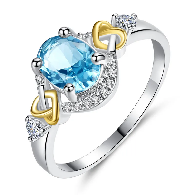 

Fashion Cubic Zirconia Rings Elegant Jewelry Womens Girls White Silver Wedding Rings