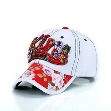 1 шт. KING джинсовая бейсболка мытая шляпа для леди и женщин Цветочная Кепка