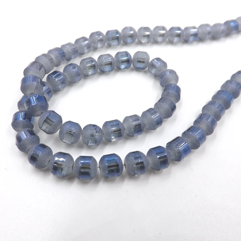 6MM 100pcs Matte and Polish Round Bead Crystals Glass Beads Middle