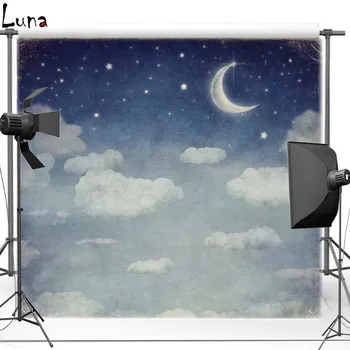 

MEHOFOTO Cartoon Cloud Vinyl Photography Background For Newborn Night Sky New Fabric Flannel Background For Photo Studio 2725