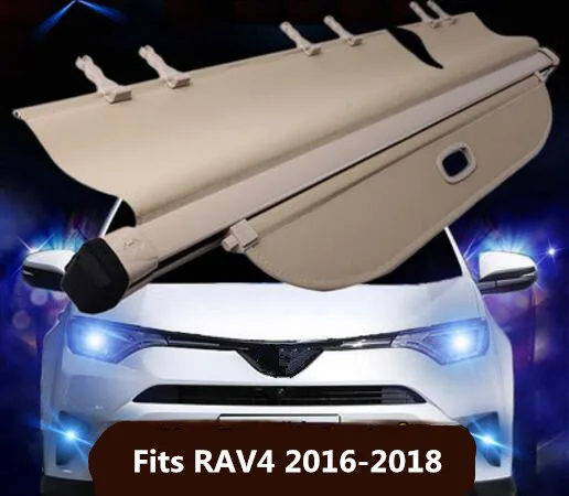 Защитный экран для багажника Toyota RAV4 RAV 4 2016 2017 2018 2019 (черный бежевый)|Задние