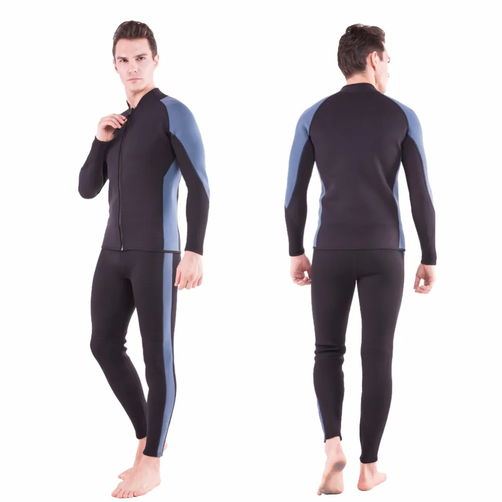 

Realon 2mm Long Sleeves Wetsuit Jacket Neoprene Scuba Diving Pants Two-piece Men's Wet Suit Tops Snorkeling Kitesurfing Swimming