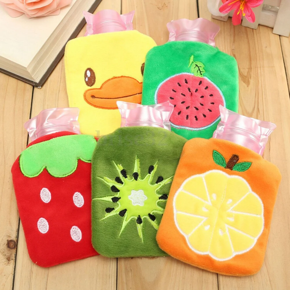 1PCS Hand Feet Warming Plush Warm Relaxing Heat Cold Home Handbags Cartoon Rubber HOT Water Bottle Hot-water Bag